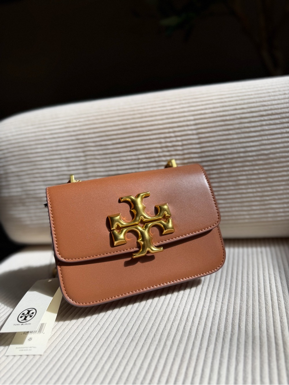 Tory Burch Tan Kira Logo Leather Crossbody